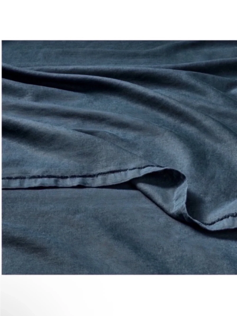 NWT King 100% Linen Sheet Set Dark Mineral Blue - Casaluna